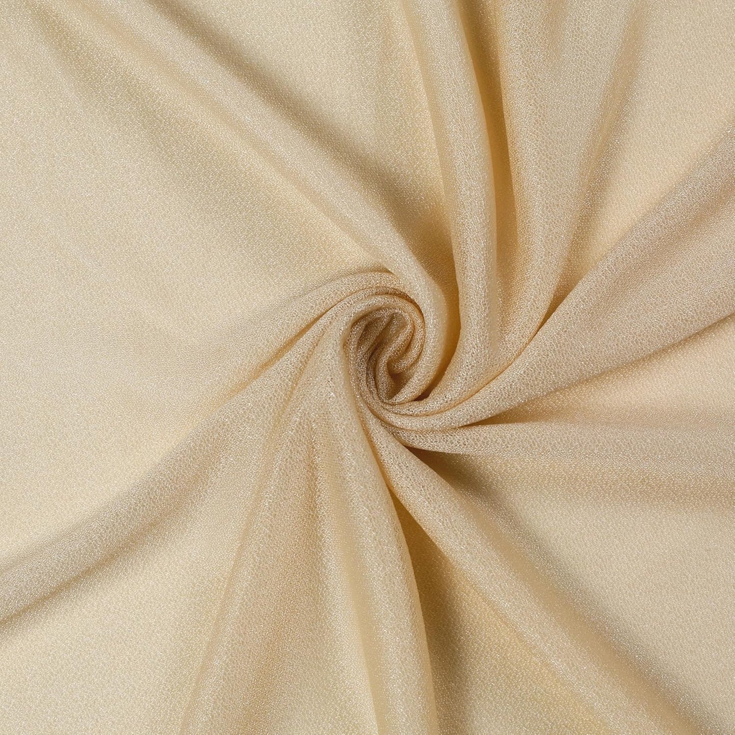 VDS Pack of 4 Panel (30 Inch X 20 Feet) Wedding Arch Draping Fabric Sheer Chiffon Fabric Drapery for Wedding Ceremony Reception Swag Backdrop Canopy Chuppah ARBO Altars Decoration (Champagne)