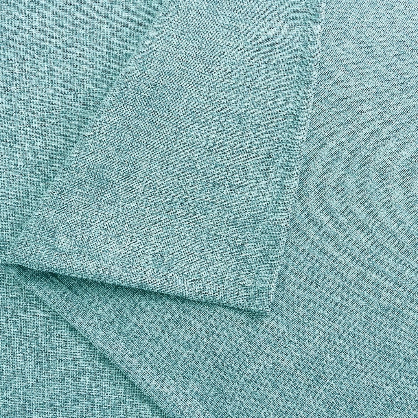 Hiasan Faux Linen Rectangle Tablecloth - Wrinkle and Stain Resistant Washable Table Cloth for Kitchen Dining Room Holiday Table Cover for Party Dinner, Aqua, 30 x 60 Inch