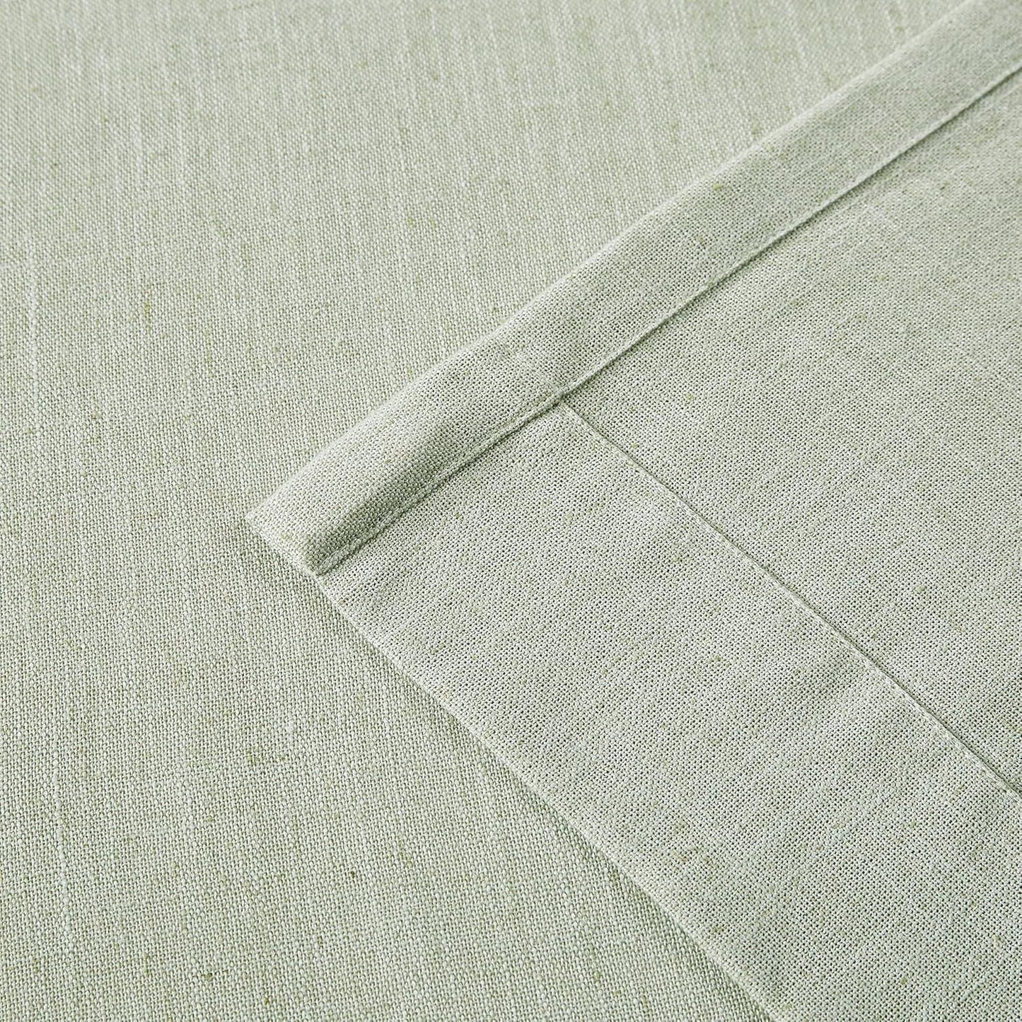 Vision Home Soft Green Pinch Pleated Semi Sheer Curtains Textured Linen Blended Light Filtering Window Curtains 95 inch for Living Room Bedroom Patio Pinch Pleat Drapes with Hooks 1 Panel 60" Wx95 L