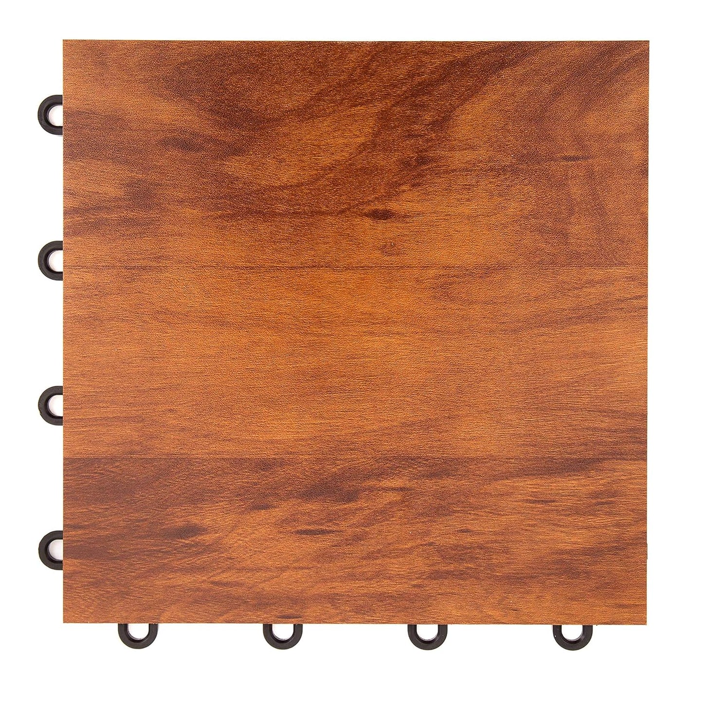 IncStores 3/8" Thick Snap Together Dance Flooring Tiles | 12”x12” Printed Vinyl Dance Floor Tiles for Practice & Performance | Dark Maple | 36 Tile Pack