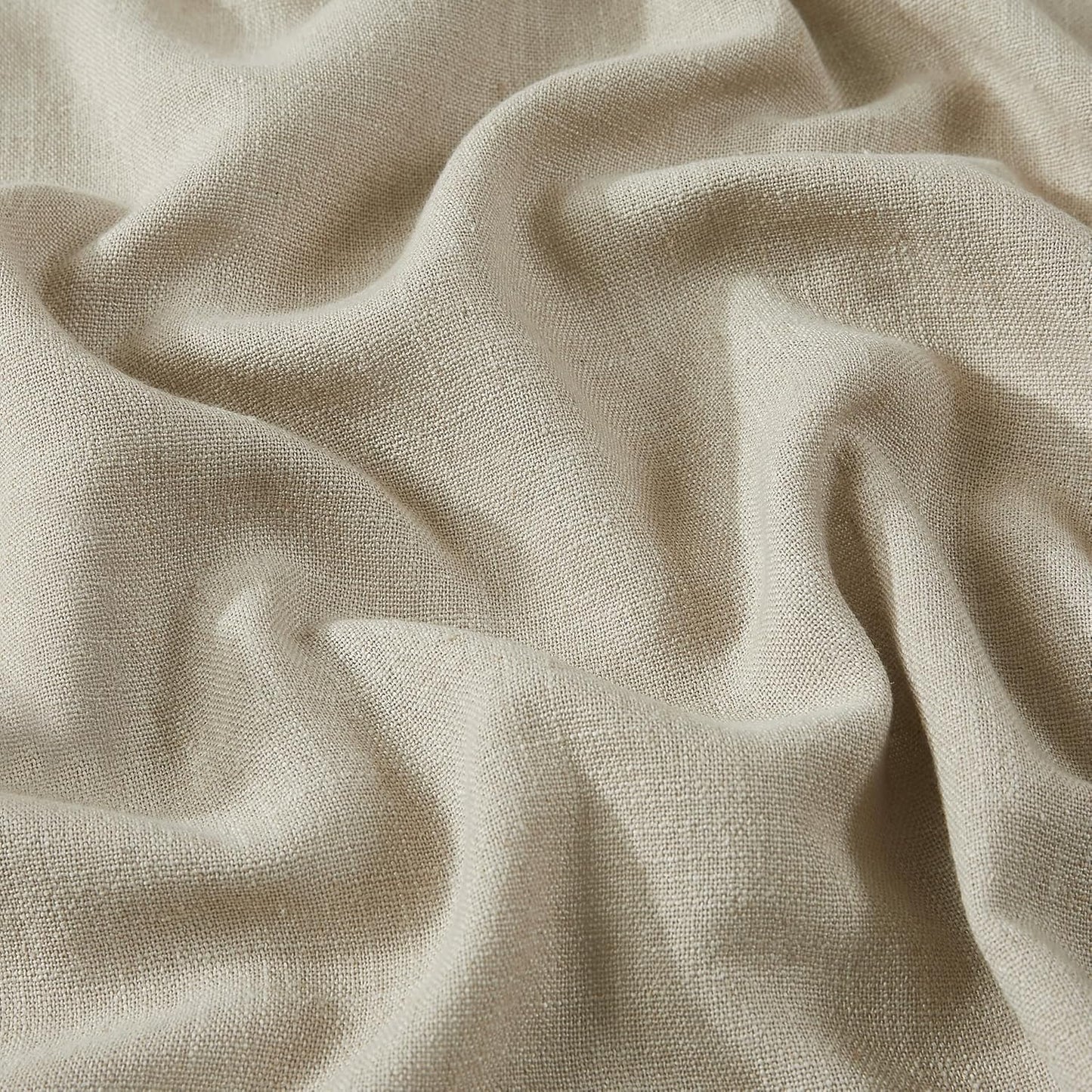 Vision Home Sand Pinch Pleated Semi Sheer Curtains Textured Linen Blended Light Filtering Window Curtains 90 inch for Living Room Bedroom Patio Pinch Pleat Drapes with Hooks 1 Panel 84" Wx90 L