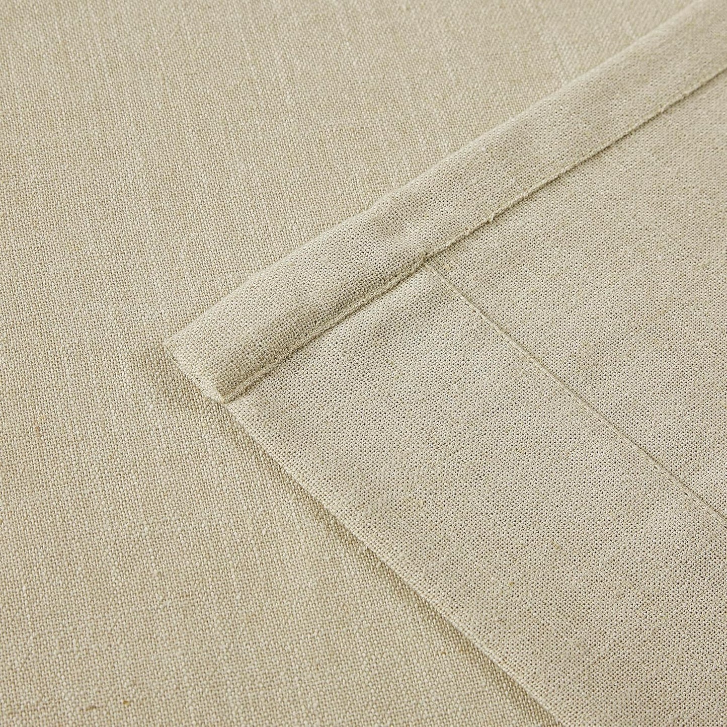 Vision Home Sand Pinch Pleated Semi Sheer Curtains Textured Linen Blended Light Filtering Window Curtains 112 inch for Living Room Bedroom Patio Pinch Pleat Drapes with Hooks 1 Panel 60" Wx112 L