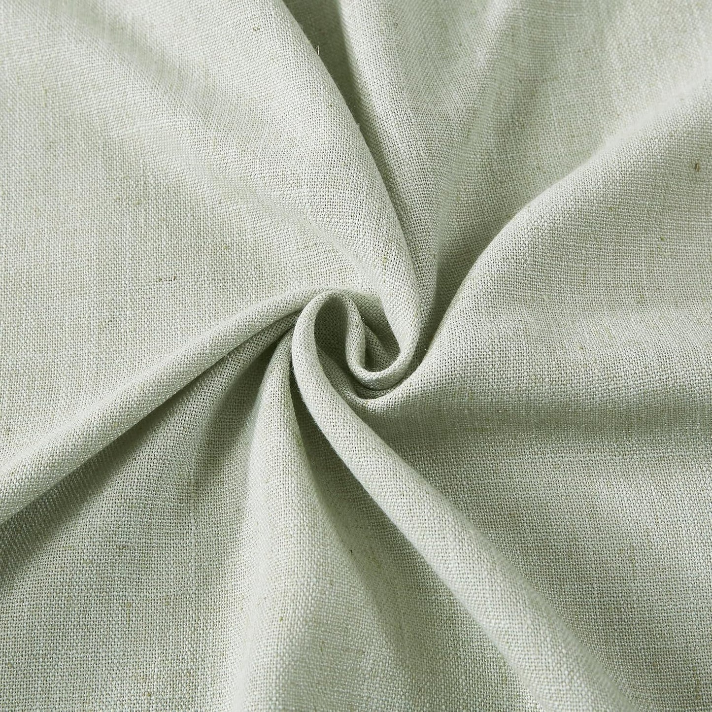 Vision Home Soft Green Pinch Pleated Semi Sheer Curtains Textured Linen Blended Light Filtering Window Curtains 102 inch for Living Room Bedroom Pinch Pleat Drapes with Hooks 2 Panels 40" Wx102 L