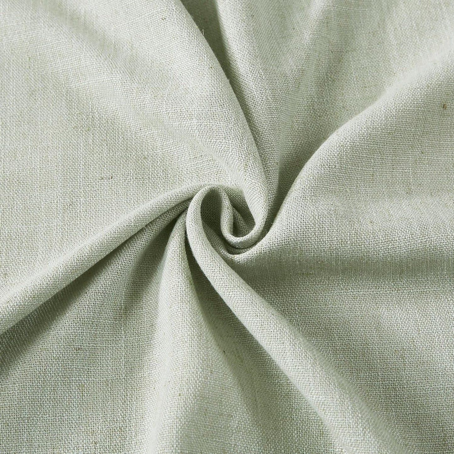 Vision Home Soft Green Pinch Pleated Semi Sheer Curtains Textured Linen Blended Light Filtering Window Curtains 108 inch for Living Room Bedroom Pinch Pleat Drapes with Hooks 2 Panels 9ft 40" Wx108 L