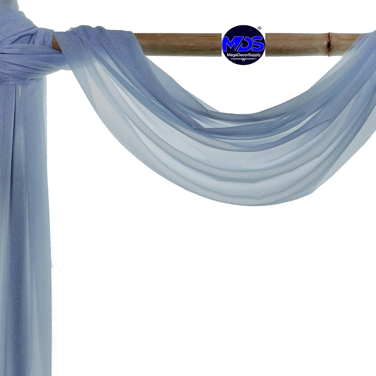 MDS Halloween Chiffon Draping Fabric - 1 Panel, 30" Wide x 50ft Long - Sheer Spooky Arbor & Canopy Drapery for Haunted House Backdrops, Party Ceilings, DIY Costumes & Themed Events - Dusty Blue