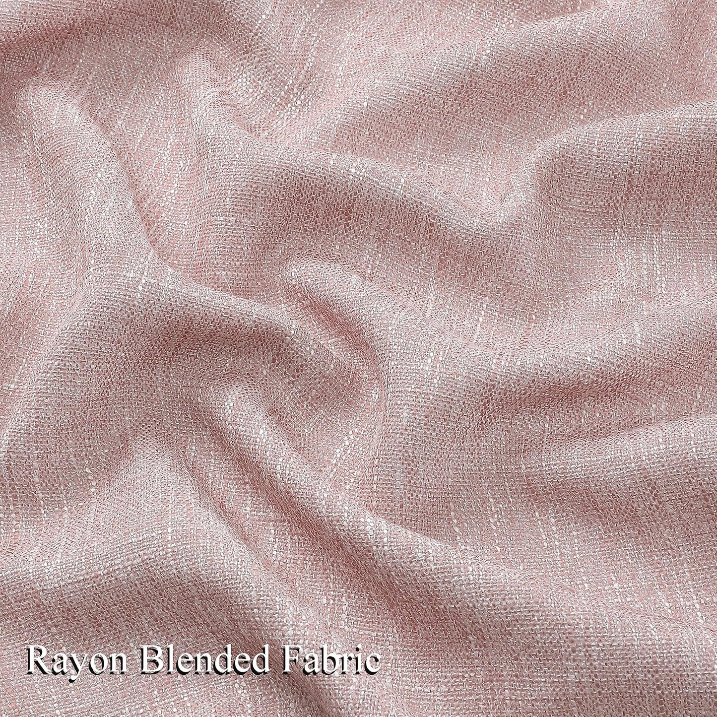 Vision Home Pink Pinch Pleated Semi Sheer Curtains for Girls Bedroom Living Room Textured Light Filtering Window Curtains 95 inch Rayon Blended Pinch Pleat Pink Drapes with Hooks 2 Panels 40" Wx95 L